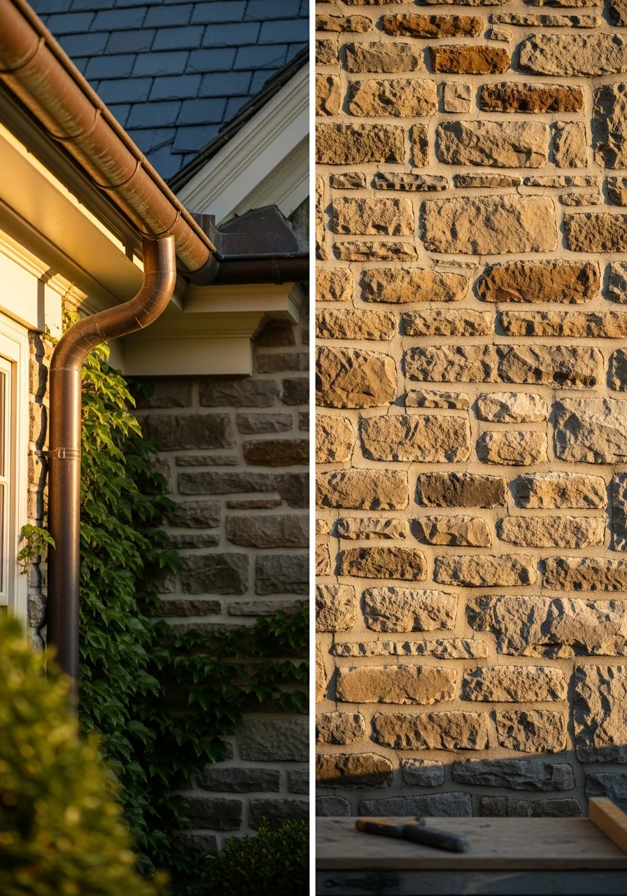 Quality workmanship detail on an Aldie estate property exterior.